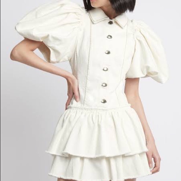 AJE Reclaim Denim Mini Dress Ivory • Size 10 • RRP $395 - Picture 15 of 16